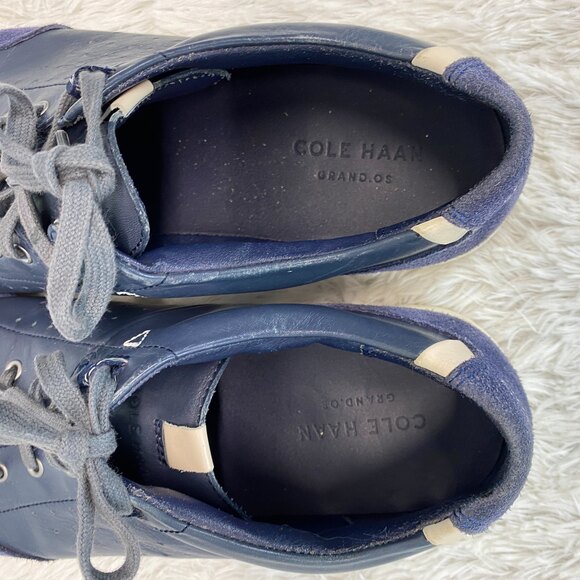 Cole Haan Owen Sport Ox Grand OS Blue Leather Office Sneakers - Picture 7 of 7